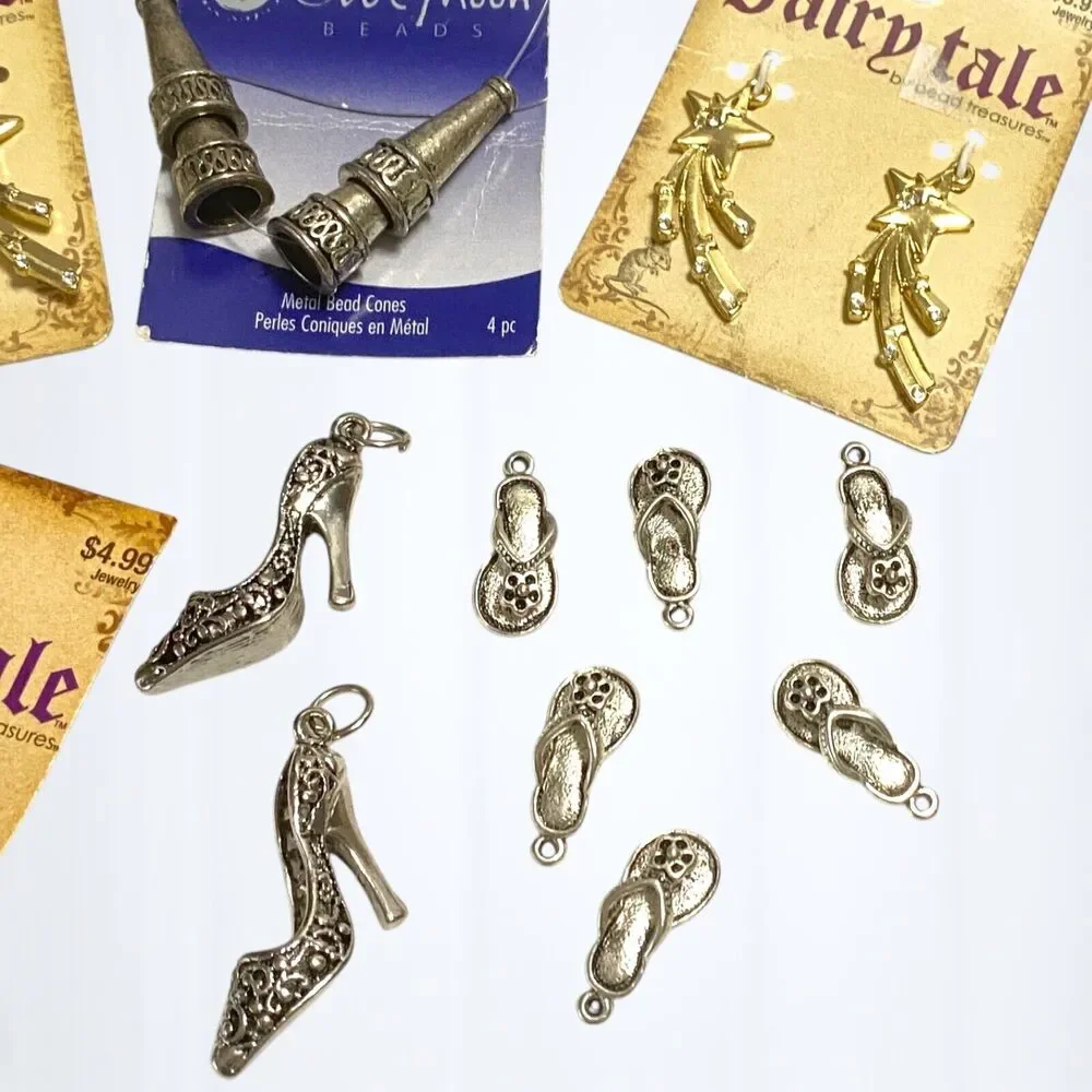 Charms Jewelry Craft Supplies Shooting Stars Shoes High Heels Flip Flops Metal